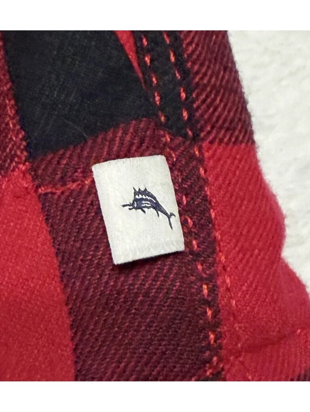 NWOT Tommy Bahama Boys Red Black Buffalo Plaid Sherpa Flannel Shacket Jacket M